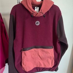 Nike Maroon and Coral Hoodie